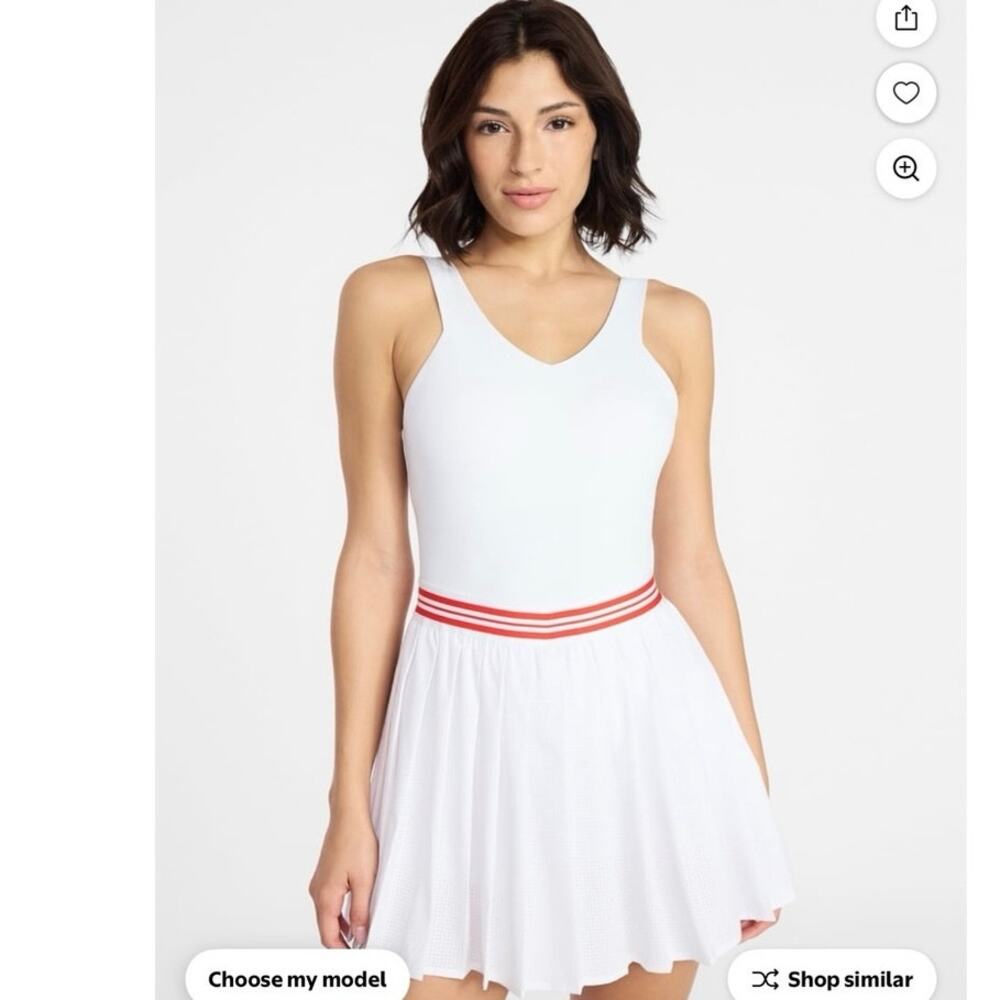 Avia White Tennis Dress With Built In Shorts Size Large